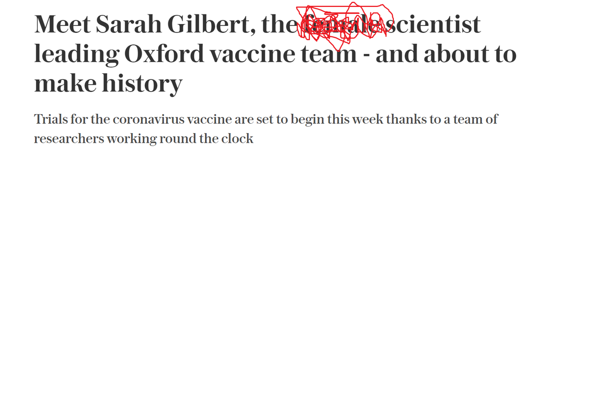 JosaKeyes's tweet photo. I've edited this headline because, until we have 'male scientist makes amazing discovery' we can't have this in 2020. https://t.co/CRHLV0y30F