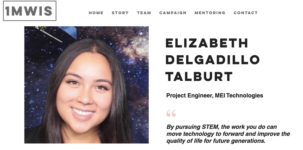 THREAD 44/51 Welcome Elizabeth Delgadillo Talburt - a project engineer - who's work supports human spaceflight programs at Johnson Space Center. She's helping enable us to send people beyond Earth - how cool & what an inspiration!Ft & thx  @_spaceliz  http://www.1mwis.com/profiles/elizabeth-delgadillo-talburt