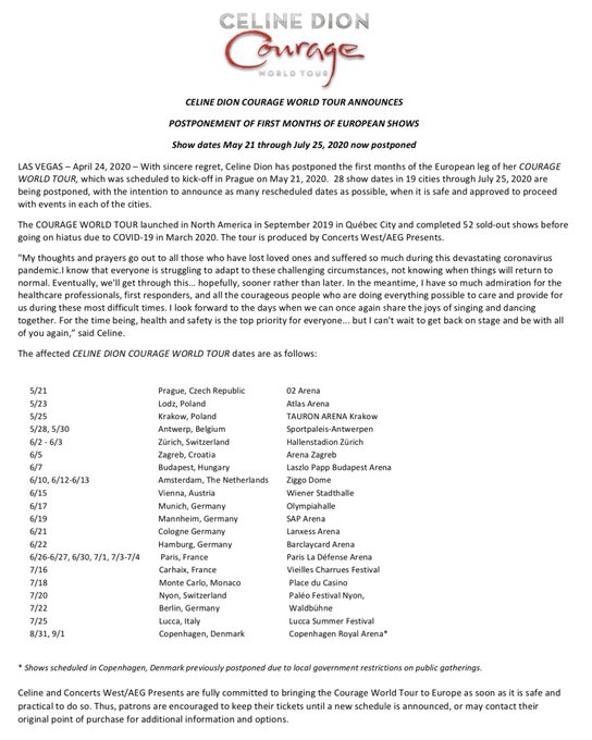 Courage Wolrd Tour Celinedionweb Com