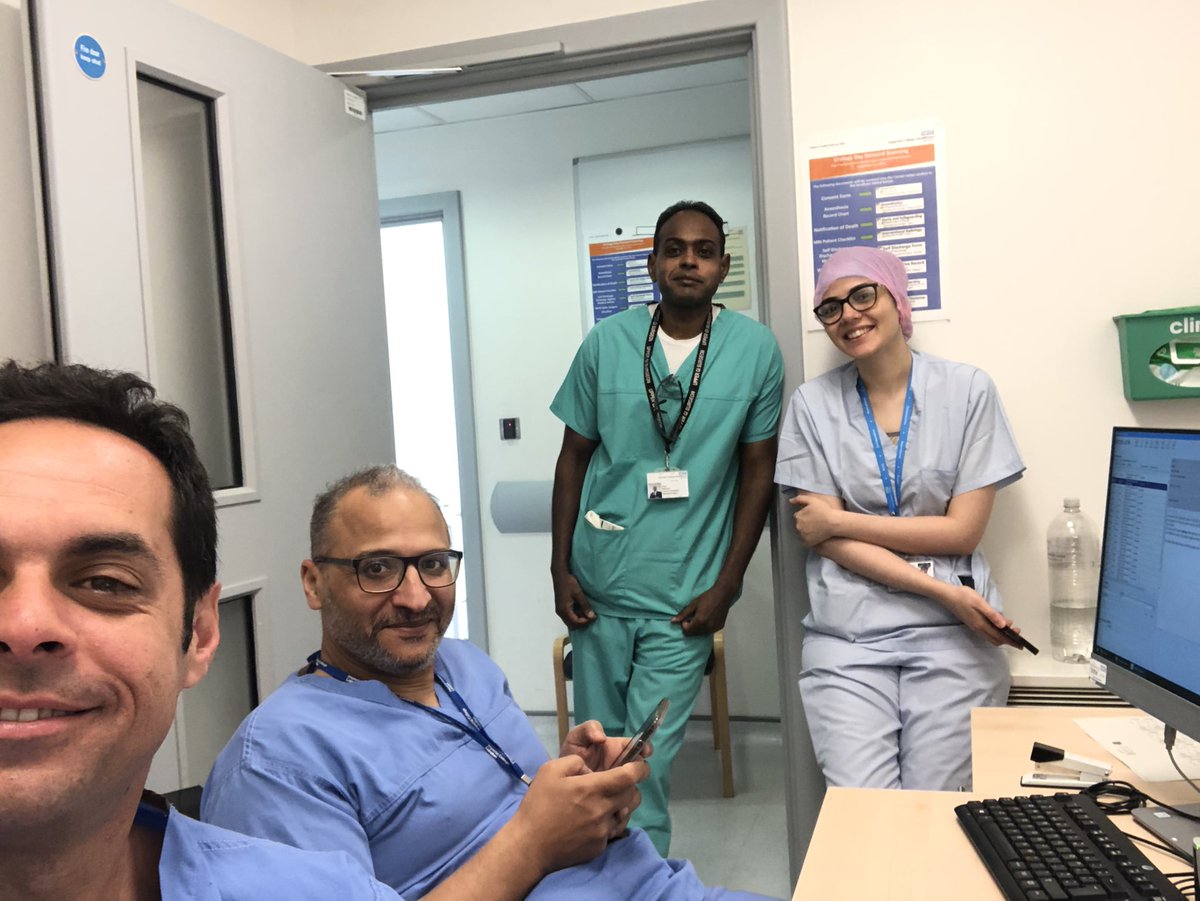 A caffeine deprived acute surgery team on the first day of Ramadan !