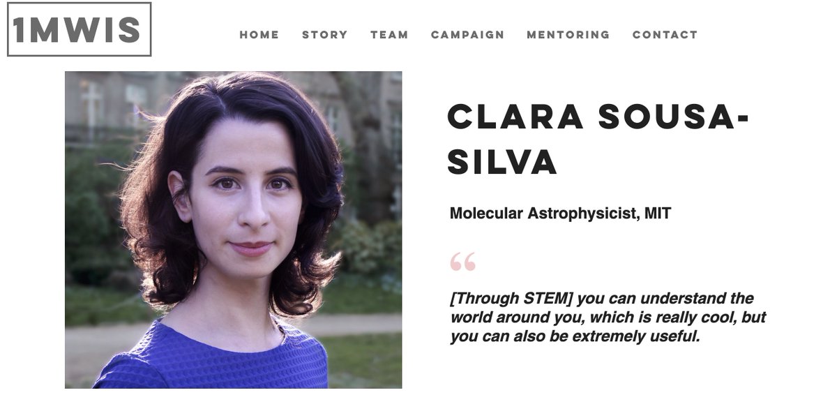 THREAD 48/51Welcome Clara Sousa-Silva - a molecular astrophysicist - who simulates molecules so we can detect them in the atmosphere of Earth, other planets & moons. She's developing tools to detect alien life in a distant world! Ft & thx  @clara__ss  http://www.1mwis.com/profiles/clara-sousa-silva