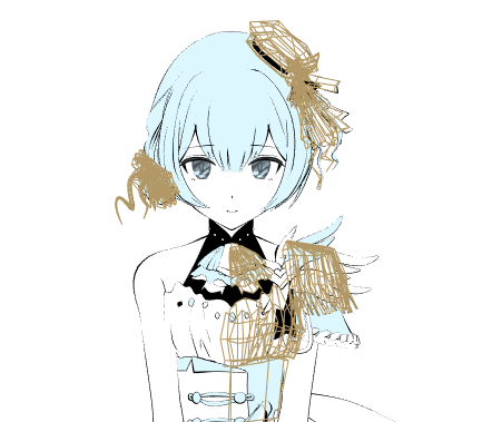 Mqdl 作業画面こんな感じです 一見イラストの線画っぽいですが3dです