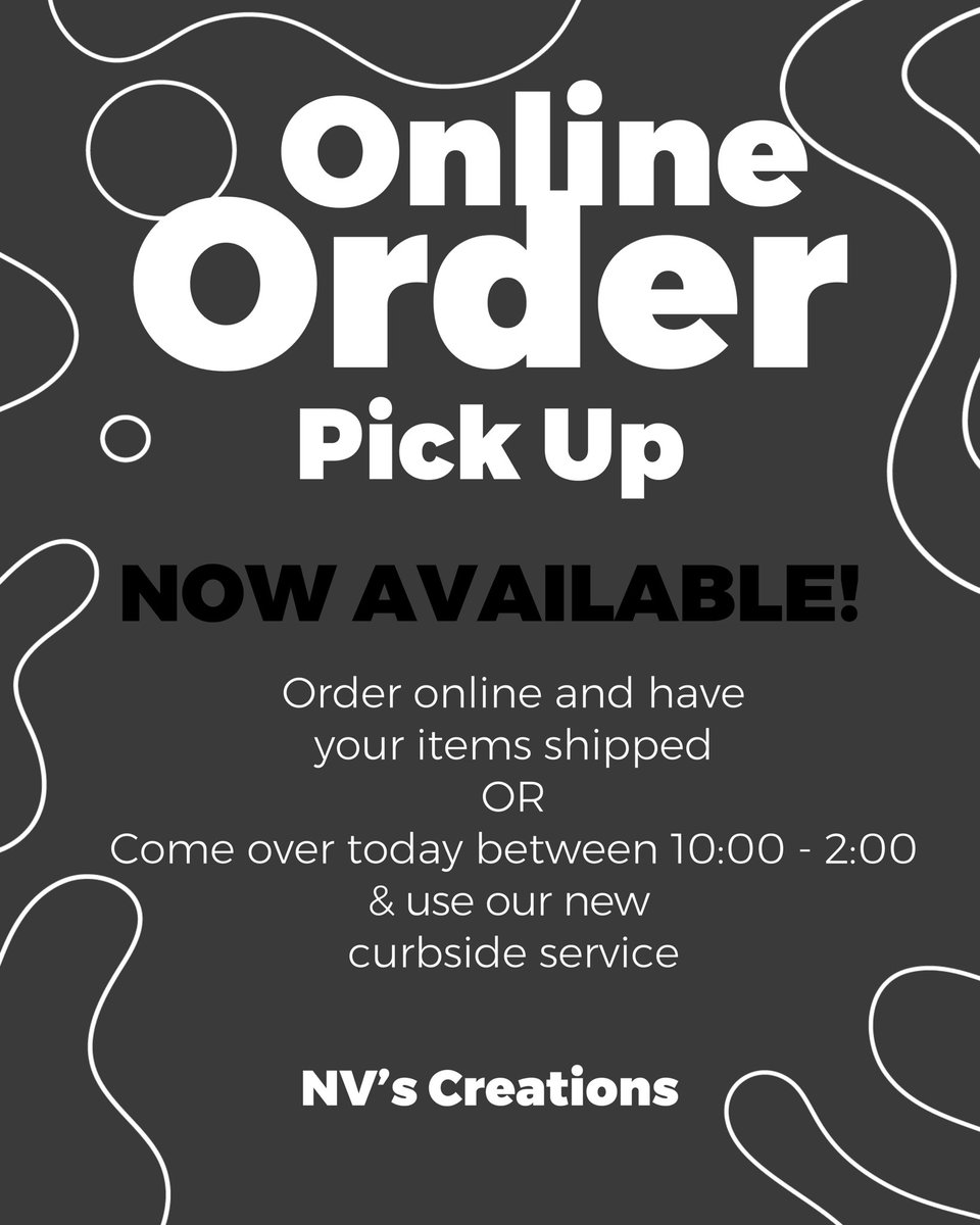NVscreation's tweet photo. Need something?
Now you have 2 ways to get your items. 
Starting today, happening Monday - Saturday, 10:00am - 2:00pm. 
#customersatisfaction #communitysafety #shoppingiseasy #shopsmall
😊👩🏼‍💻🚗🏡📞 https://t.co/VgMlzgYVYx