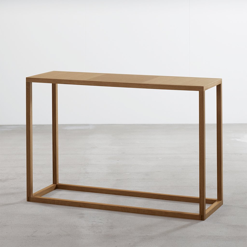 ‘Frame’ is a light open piece with a simple box frame construction, available as a console table, coffee table and side table.

bit.ly/3cOc9SB