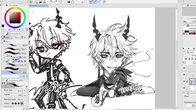 hi it's me c: im spamming ur nf with wip for my next adoptable UWU
hehehe the new brush is so good aaaa 
A n d  g o d  d a n m im obssessed with demon bois aaaaaa 