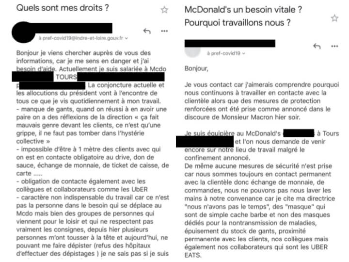 19. Voici quelques extraits d'appels à l'aide d'employés de  @McDonalds qui s'en remettant à  @Prefet37 pour améliorer leurs conditions de travail ou fermer par arrêté préfectoral les fast-food tenus par Bernard Simmenauer. Ils n'ont jamais obtenu la moindre réponse.