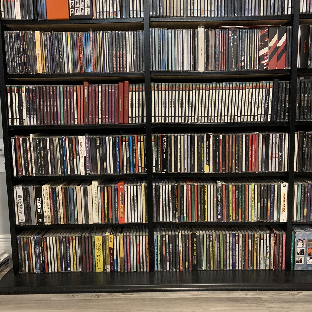Photo 9: CDs. Yes that’s a lot of Joshua Tree albums, and yes they all have some differences from one another. (And some still need to be sorted and scanned for the site) Bottom rows include collaborations U2 have been a part of or compilations that include a U2 track.