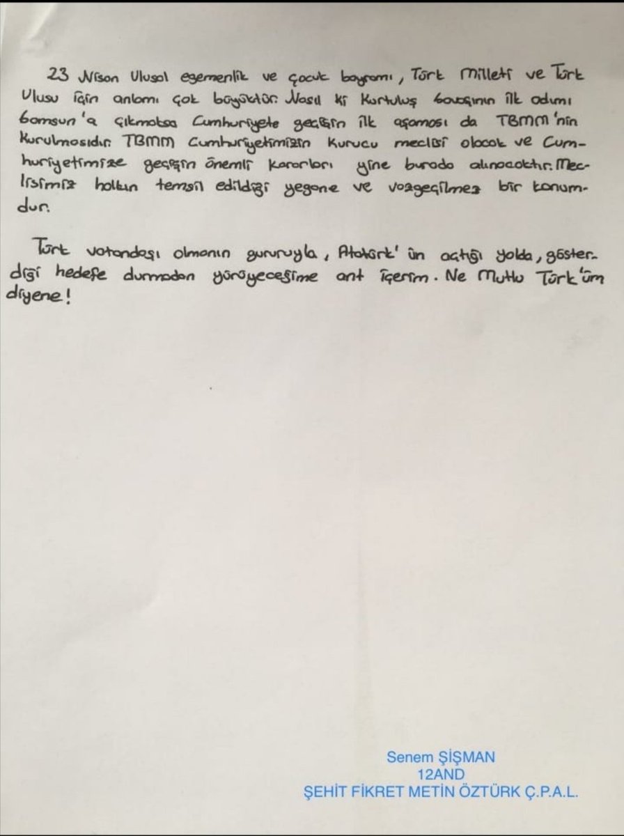 davuttiryaki's tweet photo. 23 Nisan Ulusal Egemenlik ve Çocuk Bayramı münasebetiyle Kalkandere Kaymakamlığı ve Kalkandere İlçe Milli Eğitim Müdürlüğü'nün katkılarıyla düzenlenen robot ödüllü kompozisyon yarışmasında Şehit Fikret Metin Öztürk Çok Programlı Anadolu Lisesi öğrencimiz Senem ŞİŞMAN 1. olmuştur. https://t.co/ZWX5ljjvin