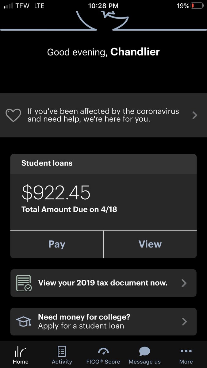 chandlierbing's tweet photo. @JeffreeStar #jefreestarapproved this is one of my monthly student loan payments that I’m struggling making and they won’t let me postpone my payment even though I lost my job 😓 cash app: $Chandlierbing https://t.co/i4YmsTVzv9
