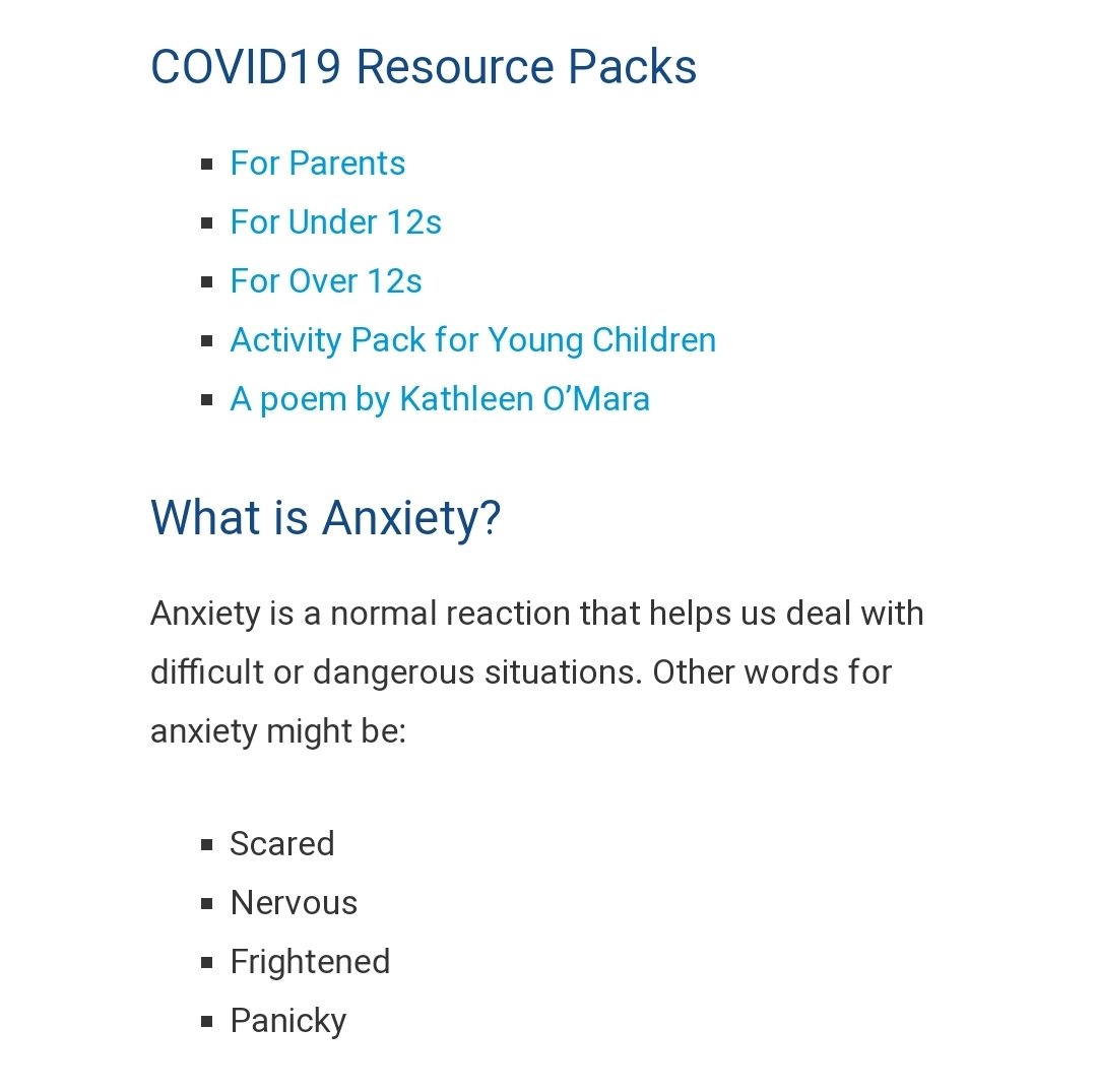 The NHS have produced information to help with anxiety surrounding COVID-19 including tips for relaxation and sleeping. Below is a link to information packs for parents, under and over 12s along with an activity pack for young children. 
Stay safe🌈

nhsforthvalley.com/health-service…