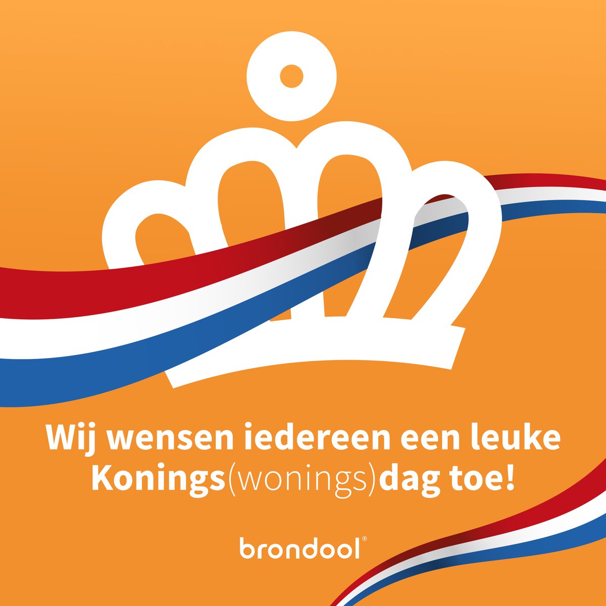 Brondool's tweet photo. Wij wensen iedereen een fijne, gezellige én veilige dag toe. Op deze feestelijke dag zijn wij gesloten. Uiteraard bij een storing of calamiteit. 24/7 storingsdienst 026-36 11 220 of mail naar: storing@brondool.nl
 
#koningsdag #woningsdag #veiligheid #geniet #service #bereikbaar https://t.co/SLL2bJcKn6