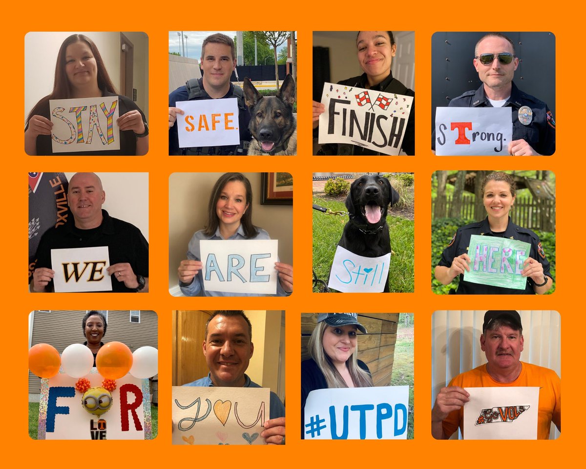 It’s the last day of classes, Vols! Stay safe. Finish strong. We are still here for you. #UTPD #GoVols