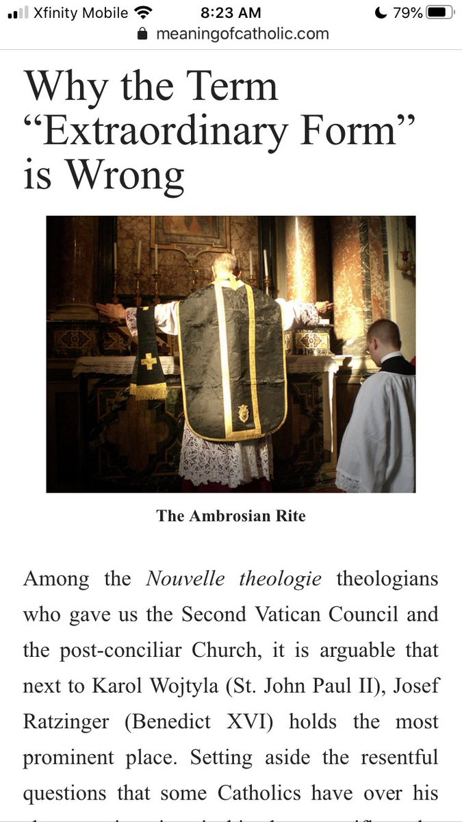 Thread / Historical notes on the Latin Mass Traditionalist moment1. The Latin Mass (Missal of 1962) was SUPPRESSED in 1969 with the promulgation of Missale Romanum (Novus Ordo) Mass. Paul VI stipulated that this was a universal law (November 19, 1969).  https://meaningofcatholic.com/2019/08/09/why-the-term-extraordinary-form-is-wrong/