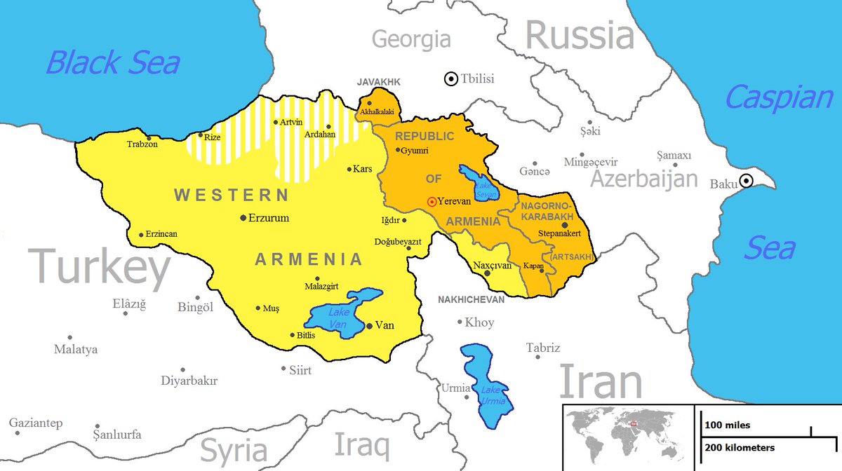 recognized. it affected every one of my ancestors and, for this reason, armenians are spread out across the world. through this genocide, we lost much of our country (the yellow part is now in eastern turkey and the orange part is current armenia).