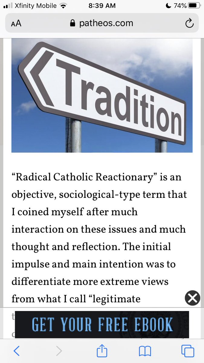 6. So it cannot be argued by Conservatives or Liberals that the effort to restore the Latin Mass is some crazy tinfoil-hat “reactionary” schismatic movement. They usually convince others of this successfully by discussing the controversial trads: (cf.  https://www.patheos.com/blogs/davearmstrong/2020/04/clarifying-my-coined-term-radical-catholic-reactionary.html)