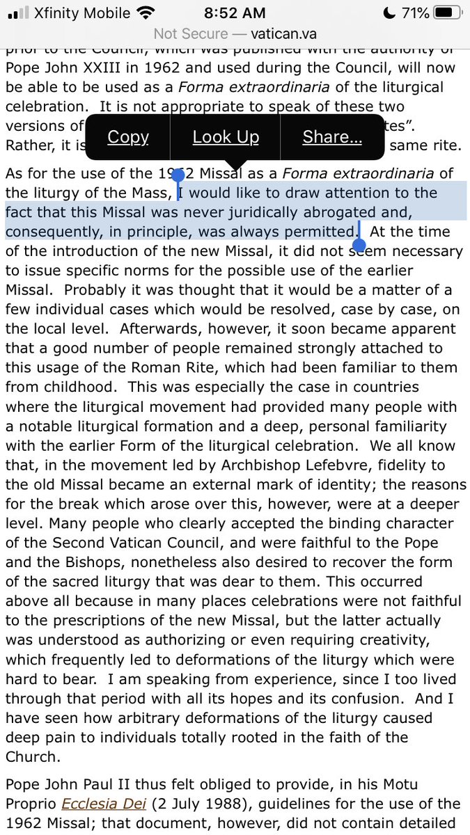 11. Finally, after repeated demands, Rome conceded in 2007 that the Latin Mass “was never juridically abrogated and, consequently, in principle, was always permitted.” Thus admitting that popes and bishops were guilty of a grave injustice for decades regarding the Latin Mass.
