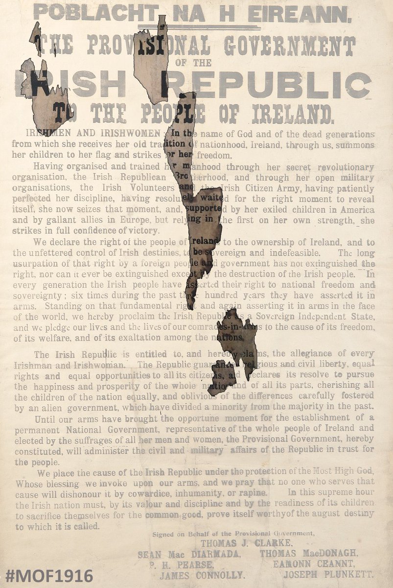 Our fragments of the 1916 proclamation were digitally restored to their original place by  @MOF1916.