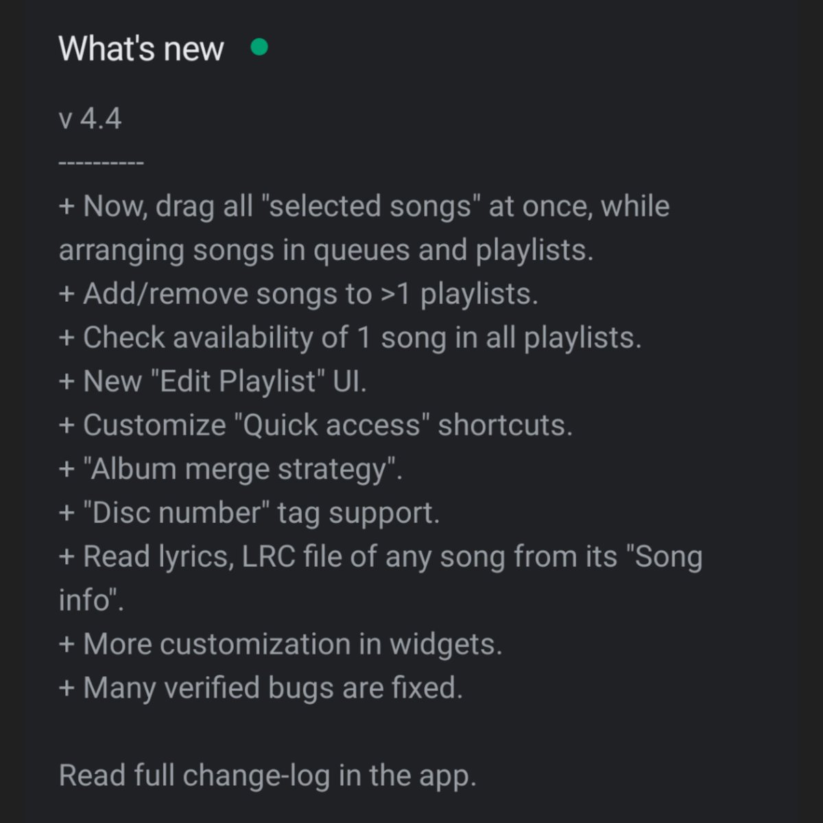 musicolet's tweet image. #musicolet v 4.4 is released on @GooglePlay. #update