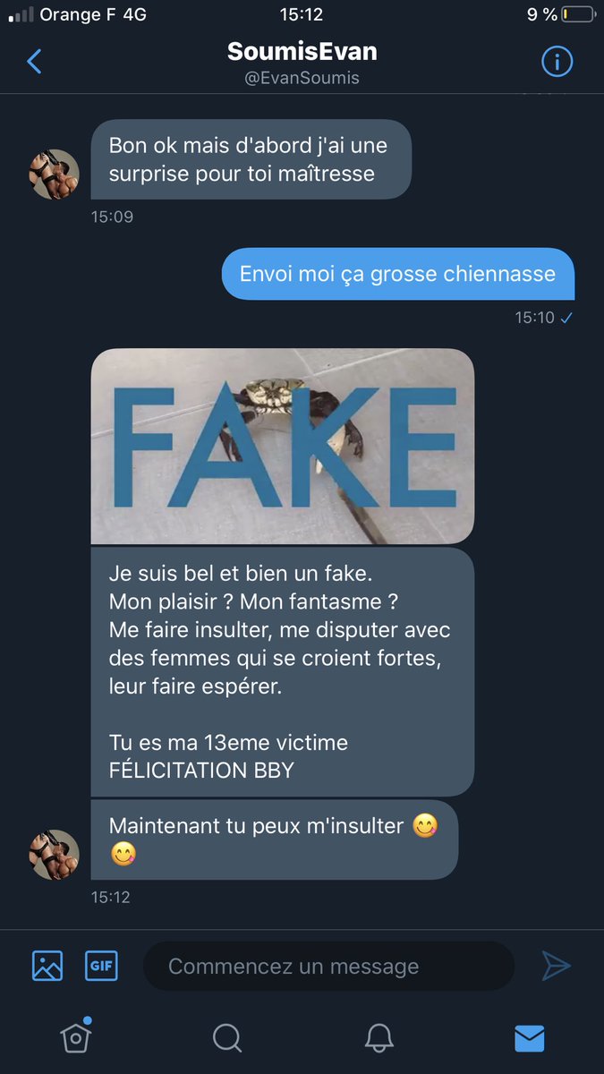 Carla_brc's tweet photo. 🔴Attention Dominas🔴
@EvanSoumis est un FAKE qui va vous faire perdre votre temps !
RT pour avertir les autres Domina !! 😡 https://t.co/IGXtLpImsa