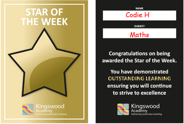 KingswoodMaths's tweet photo. **STAR OF THE WEEK Y7**
Codie has asked Mrs Hoult for help when she needs it and then responded to improve her answers. Well done Codie on a fantastic effort this week! #ValueFeedback https://t.co/dZoLP5RdgY