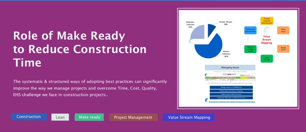 constask4u's tweet photo. Can we reduce the #Construction Time using #Management best practices? 

The answer is YES! 

Read an article on ‘Role of Make Ready to reduce construction time’ by @tonyjk, suggesting to adopt best practices from various management concepts https://t.co/FwBRPLuycv https://t.co/hoUEcWhfZo
