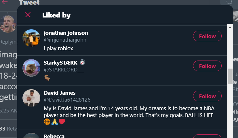 Shinyodd On Twitter The Best Part About Him Saying His Audience Is 18 24 Is When The Accounts Liking His Literally Consist Of I Play Roblox And I M 14 Years Old Https T Co Ycmrmpsigs