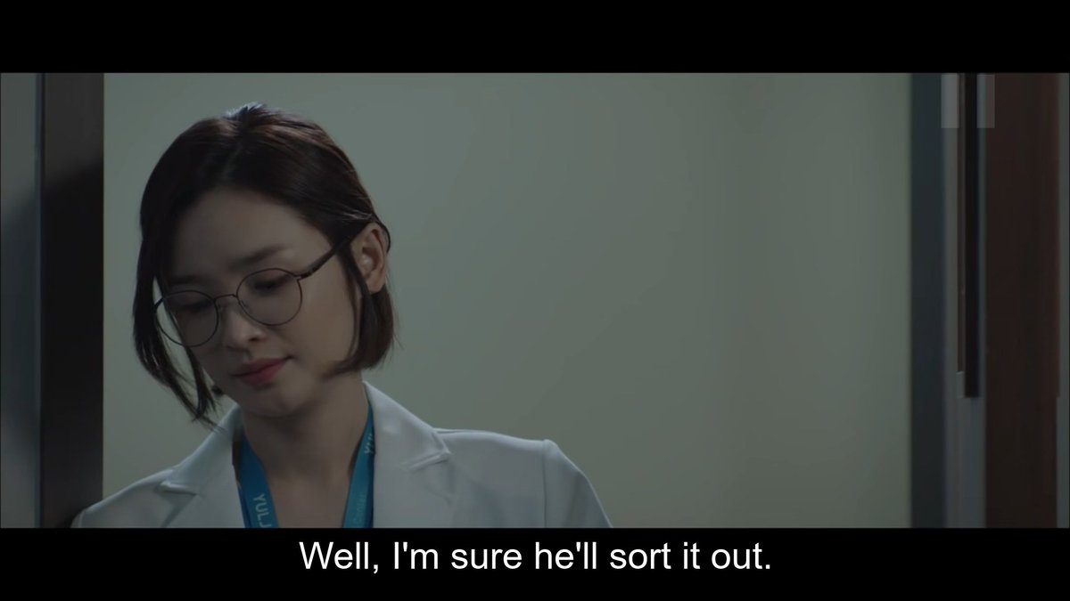 Until now, we only know of one scene where Song Hwa visited her friend's room. And it was Jun Wan's. When Jun Wan told her to go check in on Ik Jun. Song Hwa didn't look worried and said, "he'll sort it out."  #HospitalPlaylist