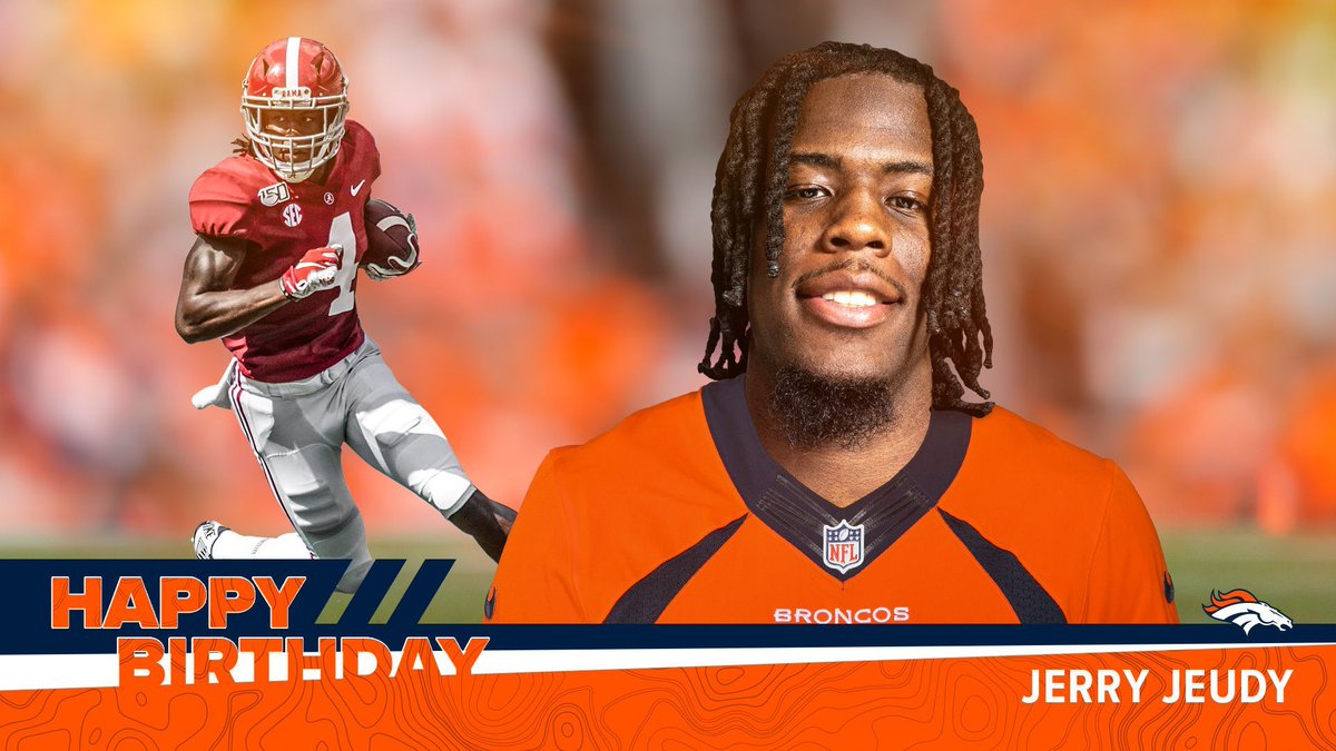 Broncos's tweet image. Gets drafted last night.
Celebrates a birthday today.

Retweet to help us wish @jerryjeudy a HBD! 🥳