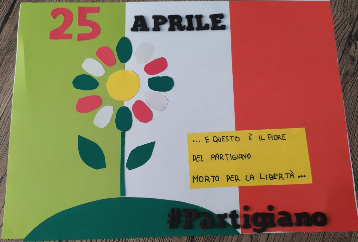 E...poi ti arriva un messaggio:"Maestra, io domani attacco  questo sul balcone per il flashmob☺️🇮🇹".È Alex,S.Vittore, @IC_via_Dante.Ti rendi conto così di quanto sia forte la voglia di tornare alla  semplice normalità e il 25 aprile accadrà,così, all'insegna della nuova libertà