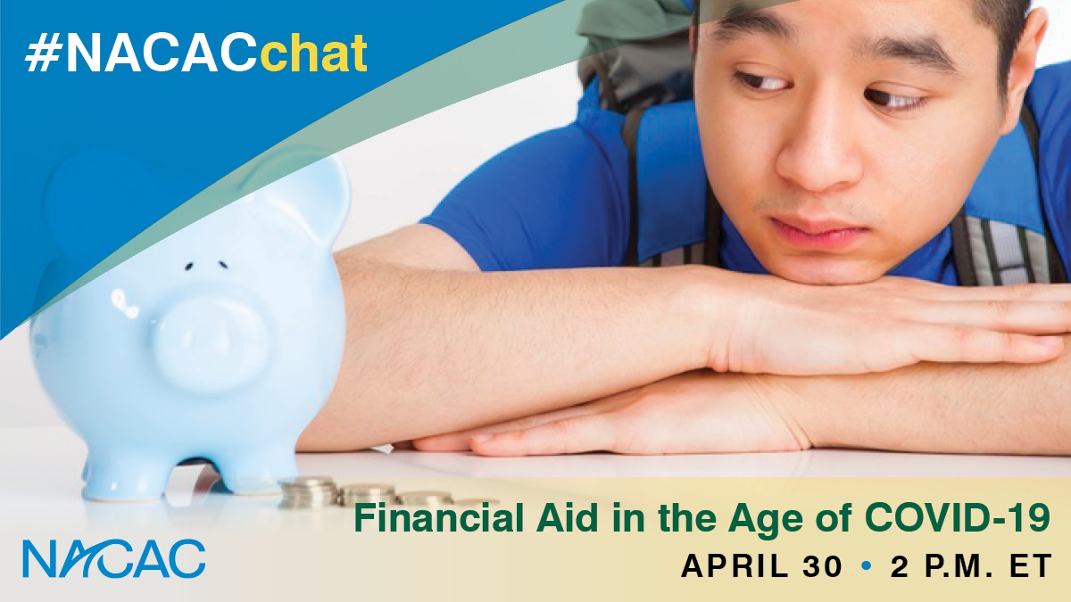 Don't miss this important #NACACchat! You'll have the chance to share your experiences and learn from experts with <a href="/NCANetwork/">National College Attainment Network (NCAN)</a>, <a href="/nasfaa/">NASFAA</a>, <a href="/UrbanAssembly/">Urban Assembly</a>, <a href="/NSPA_Tweets/">National Scholarship Providers Association</a>, and <a href="/SHSFunds/">Seldin / Haring-Smith Foundation (SHSF)</a>. ow.ly/5BOY50znQZr 

#EMchat #scchat #FinAid