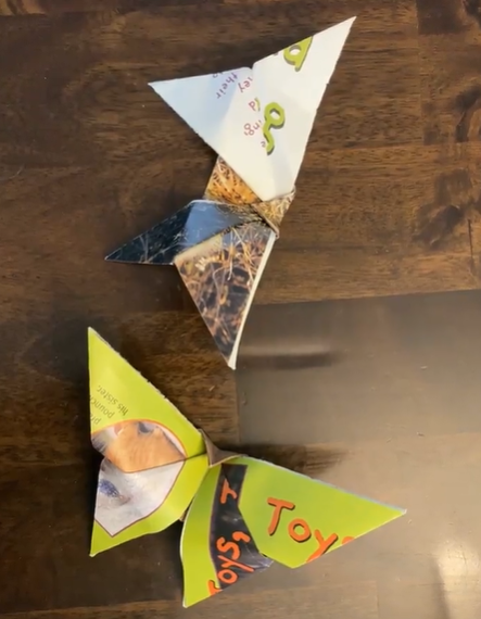 PrimroseLibrary's tweet photo. To celebrate Earth Day and our love for reading, some @Primrose_School students made art out of recycled books and other printed word materials for our latest Virtual Library Maker Challenge. #RIReadsAtHome #SLRIReadsTogether #RILibraryWeek2020 @RIDeptEd https://t.co/WfCHErlco5