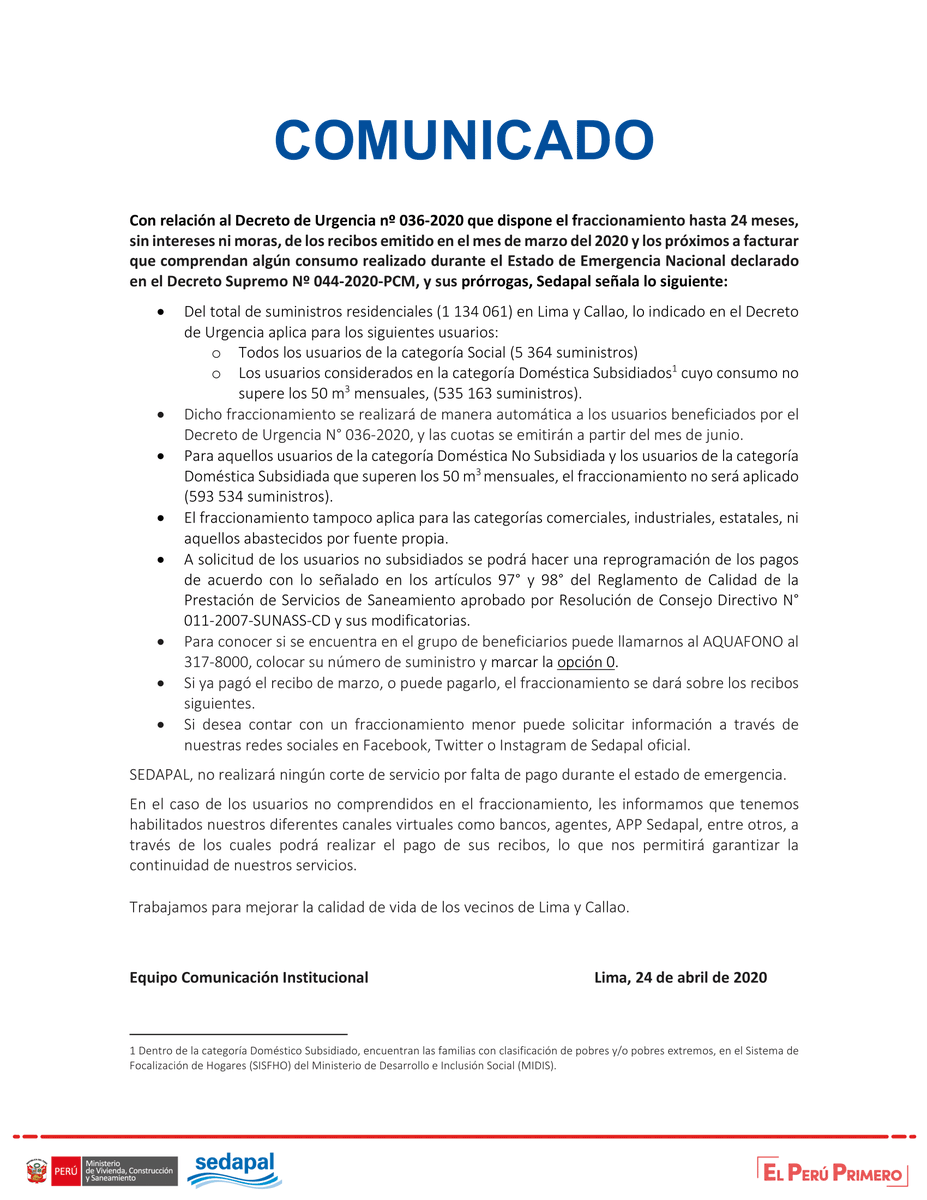 SedapalOficial tweet media