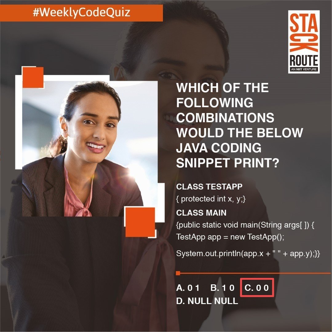 Amitsha05006851's tweet image. Answer :- (C) 0.0
#CodeAlert #Contest #WeeklyCodeQuiz #StackRoute #FullstackFuture #codinglife #coders
Tagged
@Sandeep55223259
@ShardaS03626409
@RahulSh47444881
@kumari_rma
@ShikhaBhadoria6
@priya19909678
@PritiNivoriya
@3Madhvi
@sanghvinikita5
@indu0177
@abha_mishra19