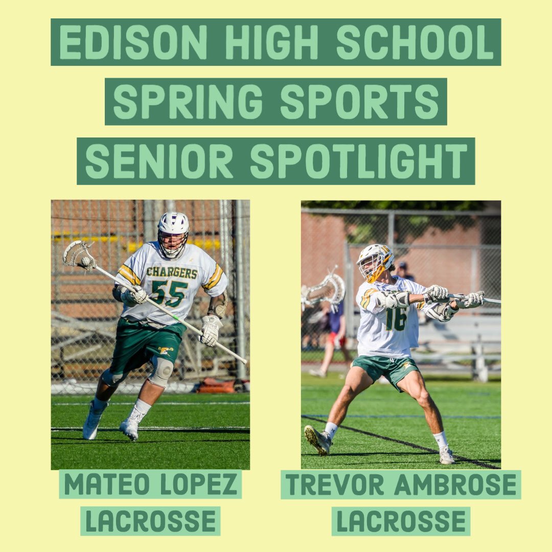 We have Senior Spotlight today for Mateo Lopez and Trevor Ambrose! #chargerpride