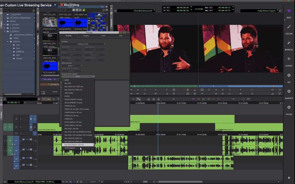 New: Media Composer 2020.4 - Expanded ACES-Capable workflow support.