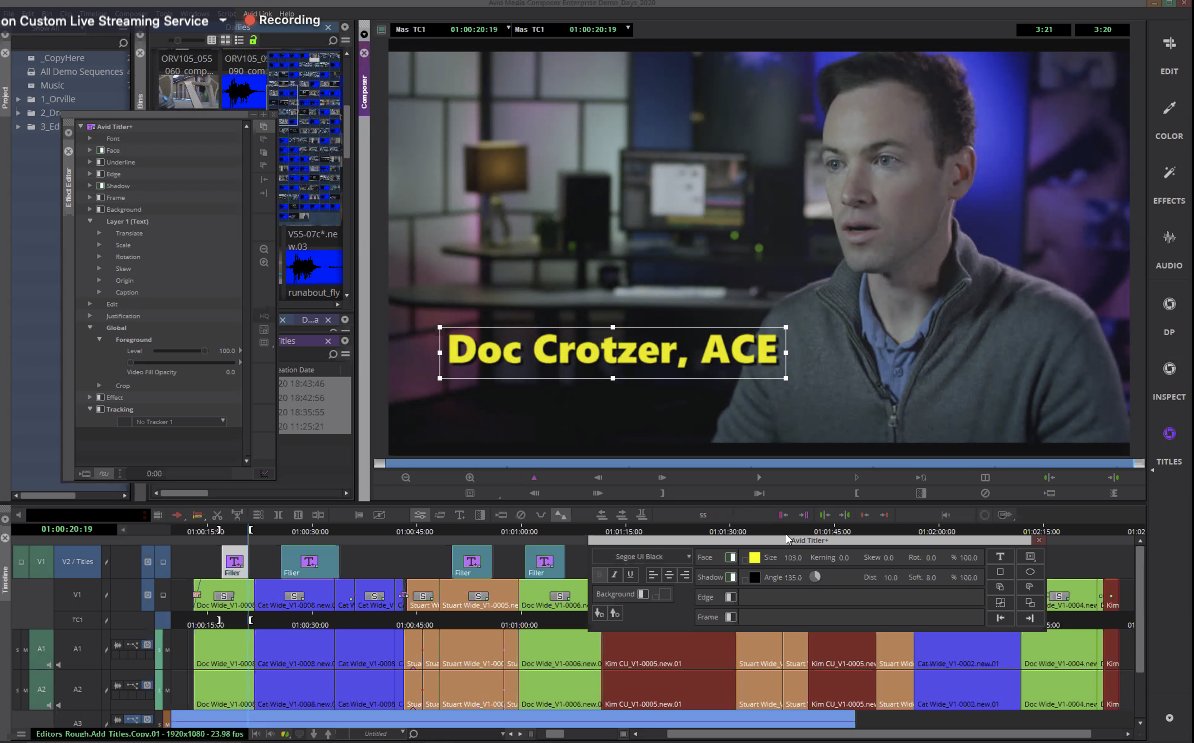 New: Media Composer 2020.4 - Avid Titler+• Fonts previews and gradients.• User-Definable drag-and-drop Title presets.