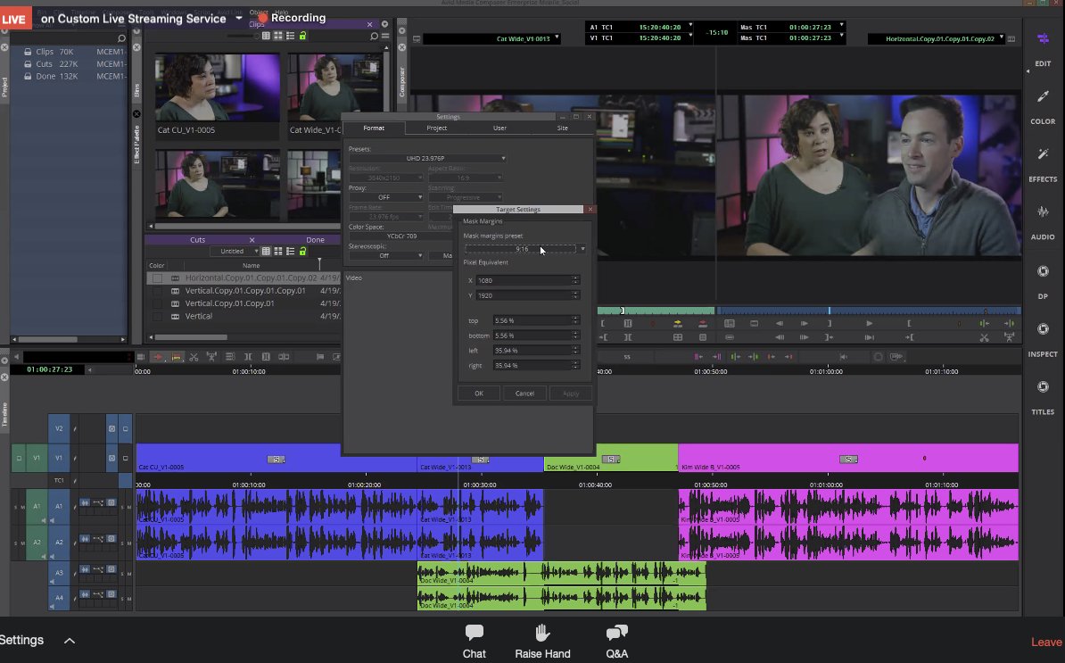 New: Media Composer 2020.4 - Support for Vertical Video Deliverables (think  @Quibi).