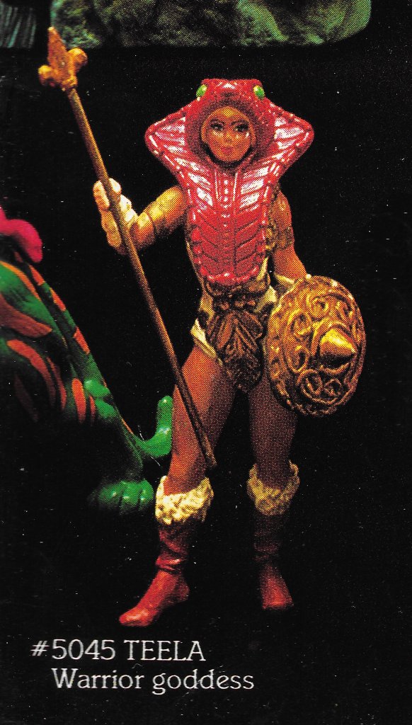 The evolution of  #Teela!Step 4: Mattel was skeptical that a boy's line could support two female figures, so Sorceress was merged in with Teela. Teela would get her original costume sculpted onto her torso, plus the snake armor over top. This prototype appeared in early catalogs