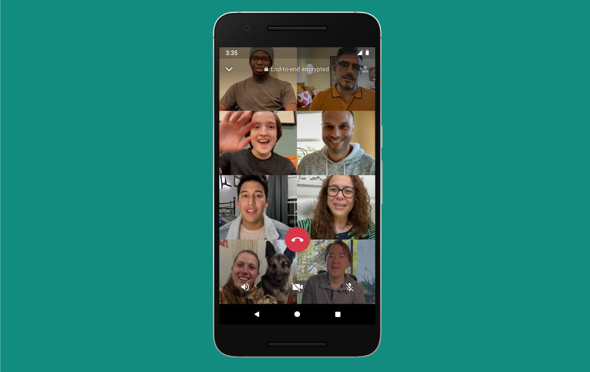We're expanding  @WhatsApp group video and voice calls to allow up to 8 people.