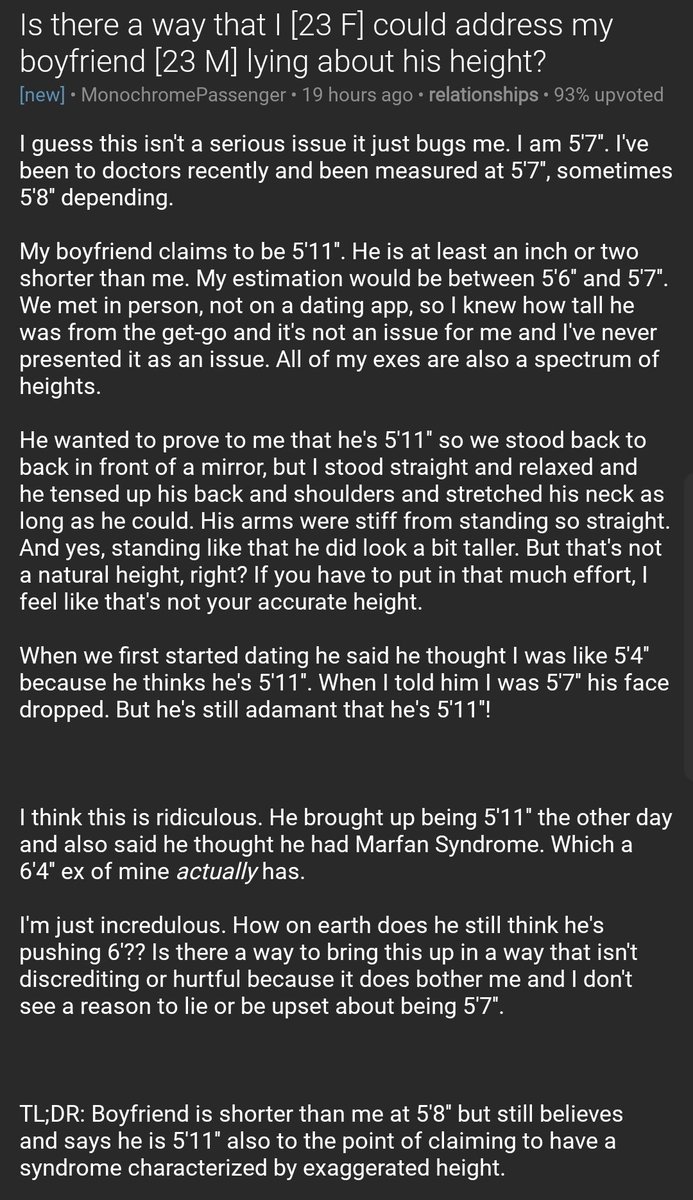 Is there a way that I [23 F] could address my boyfriend [23 M] lying about his height?