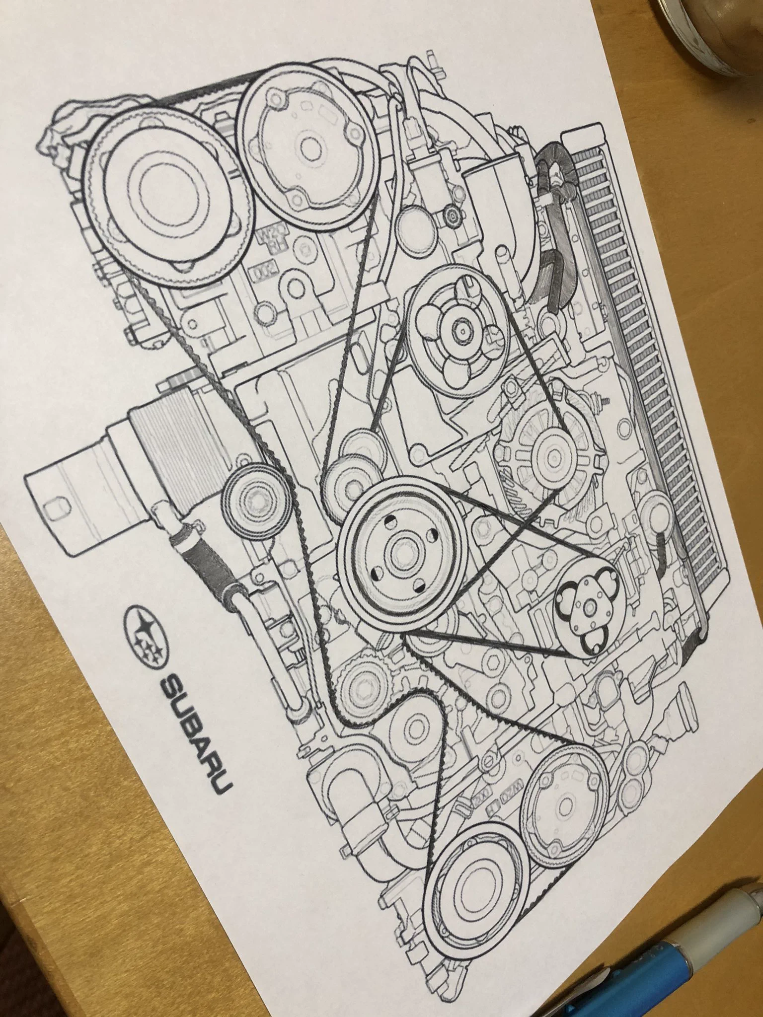 @SUBARU_CORP 塗りはじめて気づいた。ほとんどシルバーと黒じゃないか…シャープペンシルだけでどこまで出来るかな… 