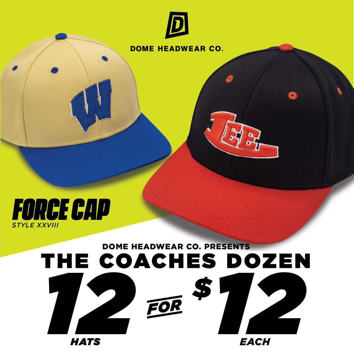 DOME Headwear Co. is the Official Custom Headwear partner of <a href="/RiddellSports/">Riddell Sports</a>.  

Don’t miss the opportunity to get the #CoachesDozen for your staff!  

Click the link below and get started on yours today!

DOMEheadwear.co/programs