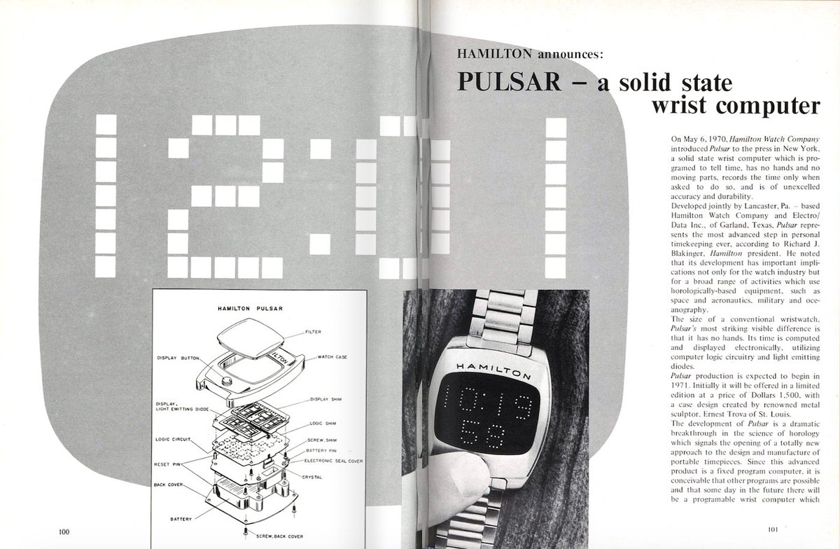 Hamilton ran with the idea, and in May 1970, on The Tonight Show with Johnny Carson, they unveiled the future of time: the Hamilton Pulsar Time Computer! America had just landed on the Moon; now it would conquer the personal digital future.