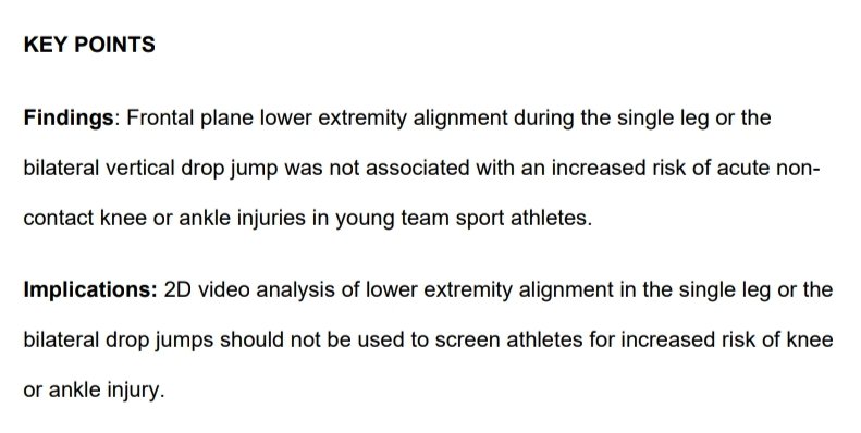 physiosinsport's tweet photo. NEW - Investigation of association between lower extremity alignment during unilateral+bilateral drop jump tests & risk of acute non-contact knee/ankle injuries in young team sport athletes @JOSPT
#2Danalysis
#injuryprevention
#dropjump
https://t.co/x9TmtYmA5p https://t.co/J8QKs6qtAG