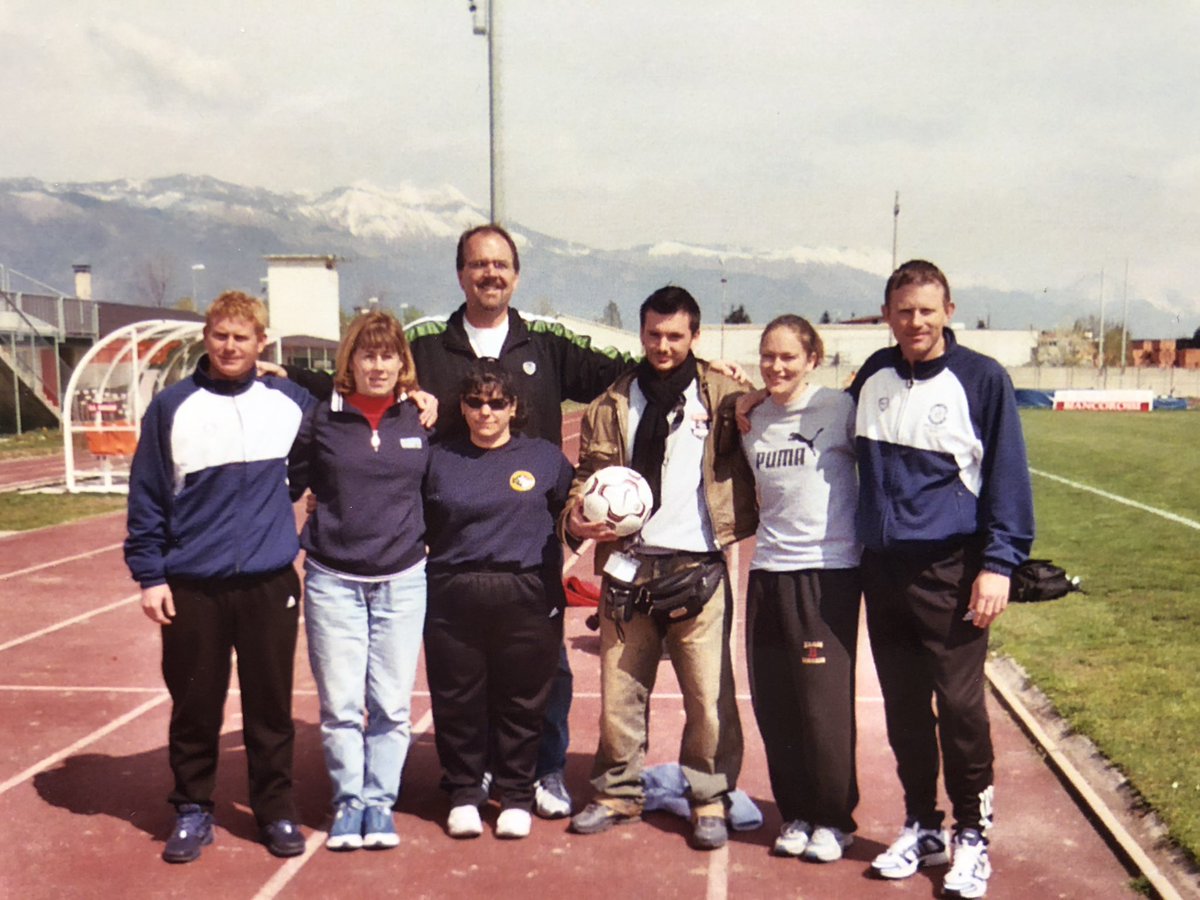 janedwilliams's tweet photo. This tourney did not provide AR’s, so each team had to provide one. I was the lucky one and I quickly learned how to say offside in Italian while the 3 local fans yelled at me 😆. And also got to see the true passion from supporters at the Treviso v Livorno Serie B match. https://t.co/pqMiaV8QIy