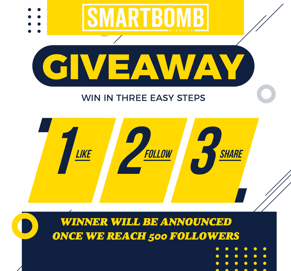 smartbombcreate's tweet image. We still need new followers! Help us get there. What's in it for you? How about a $50 Amazon gift card? Simply like this post, follow SmartBomb Creative and share this post for a chance to win. We will select a winner when we reach 500 followers. #pullthepin