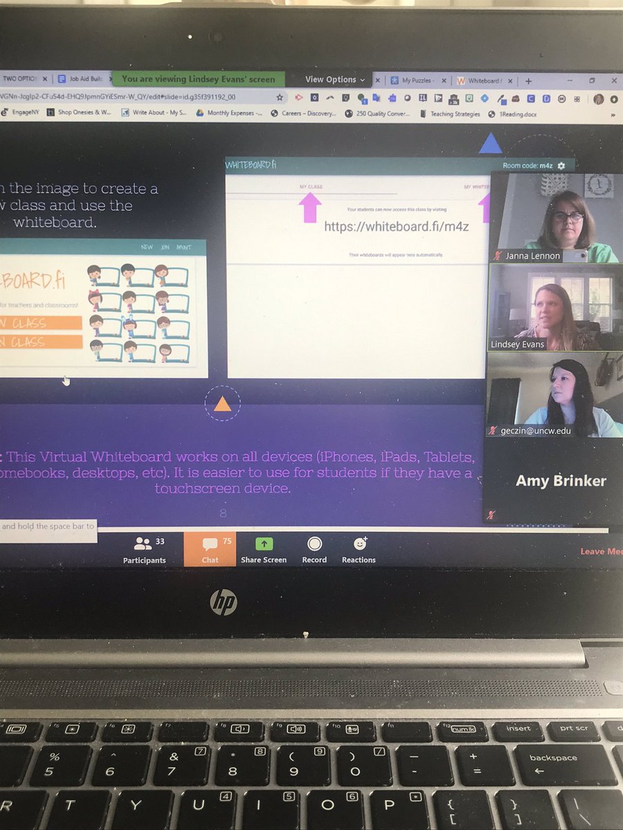 Loved learning about integrating more digital tools in instruction!  Thank you @Levansteach15 for sharing your expertise! @UNCWWatsonEd #jigsaw #virtualwhiteboard #googledrawings #googlemymaps #virtualbreakouts
