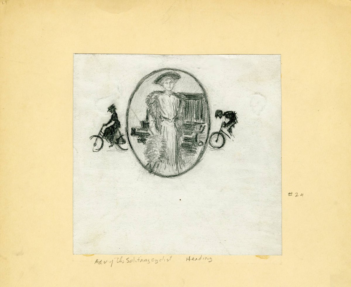 As we move toward the weekend, here is a sketch by FDS  @SherlockUMN  @umnlib from "The Adventure of the Solitary Cyclist." Whether you're indoors playing the piano or outside on a bike, we hope you have a safe and enjoyable time. We're in this together!  http://purl.umn.edu/99049 