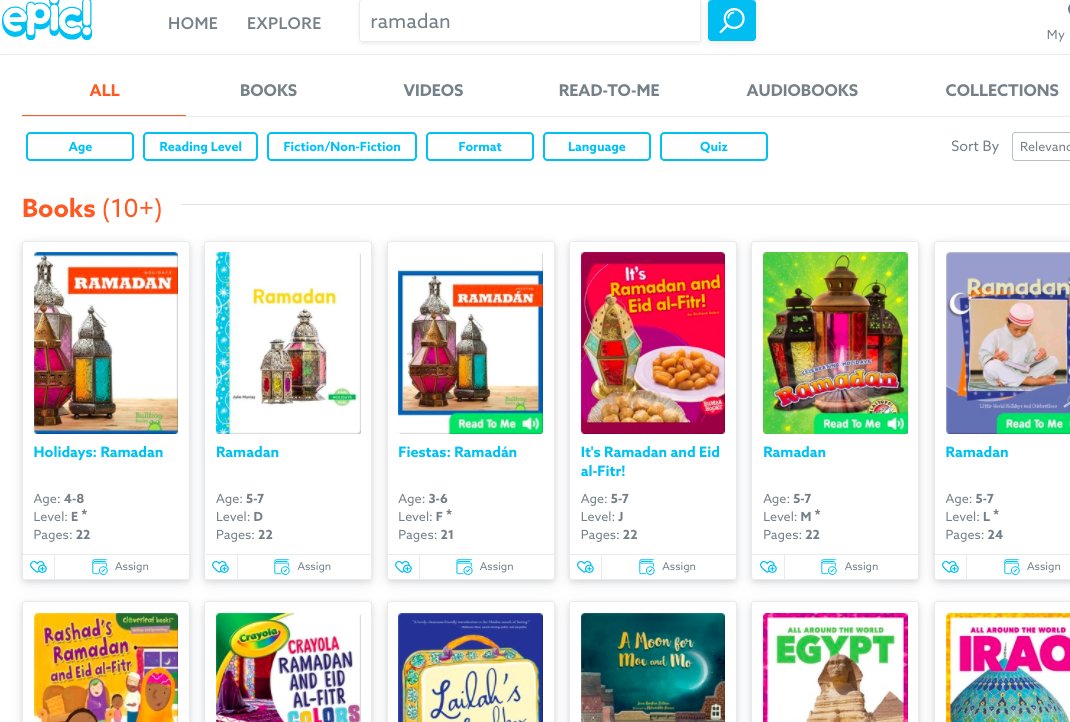 Great @zoom_us this morning! 10 kiddos with me, we read a story from <a href="/epic4kids/">Epic for Kids</a> about Ramadan and compared Ramadan and Eid to other holidays we celebrate and kind things we do. We were lucky enough to have one expert on Ramadan in our class to teach us more! &lt;3 #gberocketeers