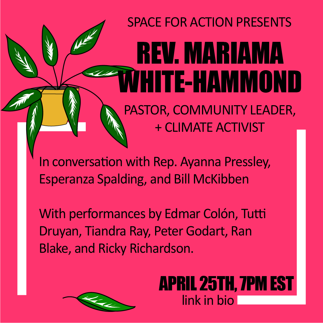 space4action's tweet photo. Speaker Spotlight for “Space For Action: Rebuilding a Sustainable World” - Pastor and Climate Activist @RevMariama! Sat, 4/25 at 7pm EST. Register Here: https://t.co/EfGOWgUcFI
#EarthDay2020 #environmentalism #spaceforaction #climateactivism #ClimateJustice #NewRootsAME https://t.co/TuMFcSC05b